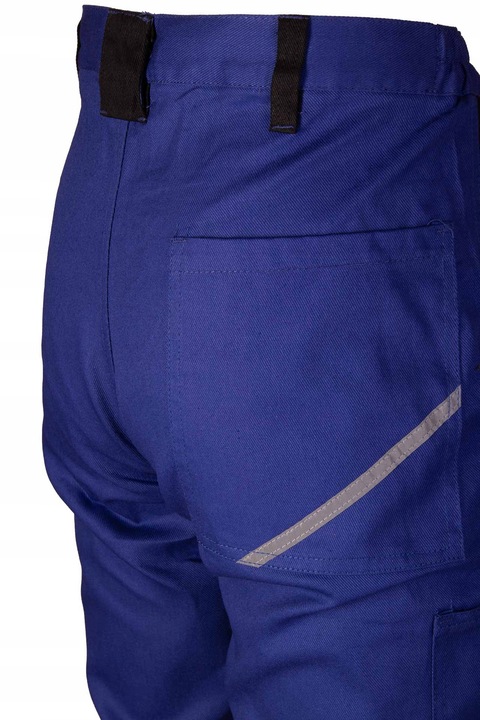 Spodnie robocze ochronne Bawełna 100% do pracy z odblaskami niebieskie r 54