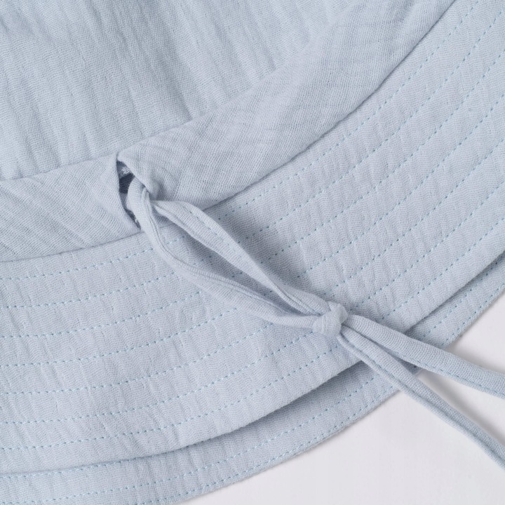 Kapelusz męski muślinowy bucket hat Chł. Błękit M