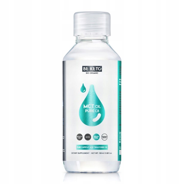BeKeto Olej MCT 100% C8 Czysty Kwas Kaprylowy KETONY 1000ml Źródło Energii