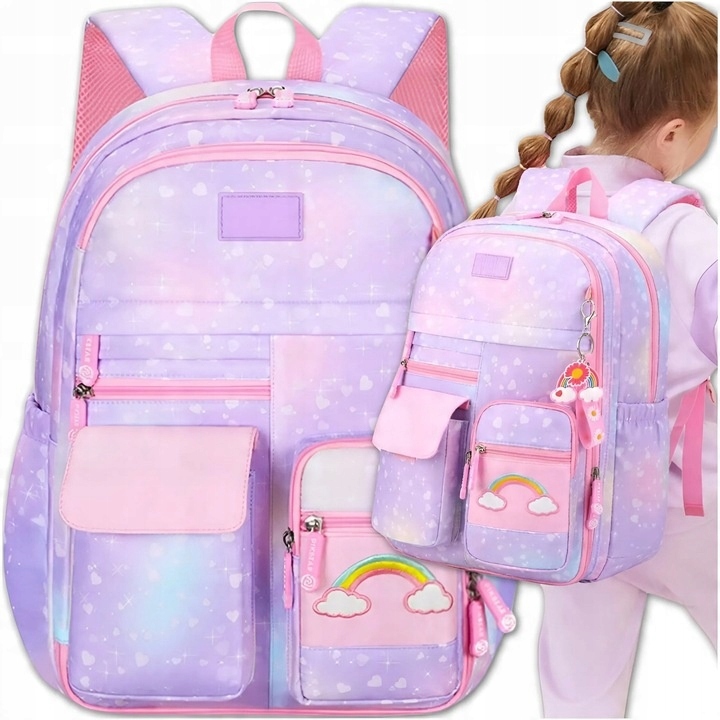 PLECAK SZKOLNY TORNISTER DLA DZIEWCZYNKI KLASA 1-3 WIELOKOMORY DO SZKOŁY