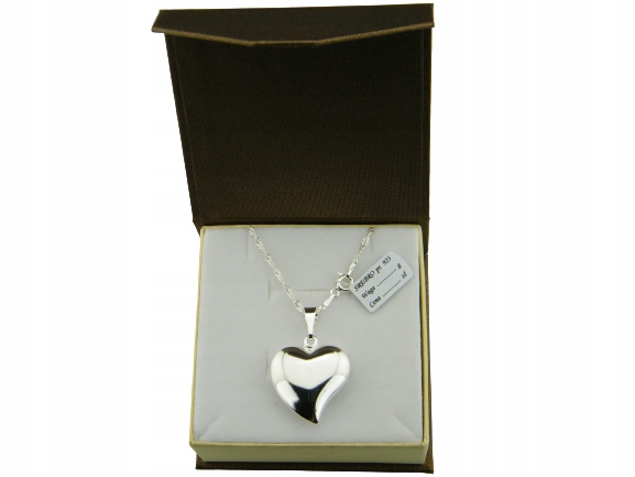 WYJĄTKOWE SERDUSZKO Z ŁAŃCUSZKIEM SINGAPUR DŁUGOŚĆ 45 CM SREBRO PRÓBY 925