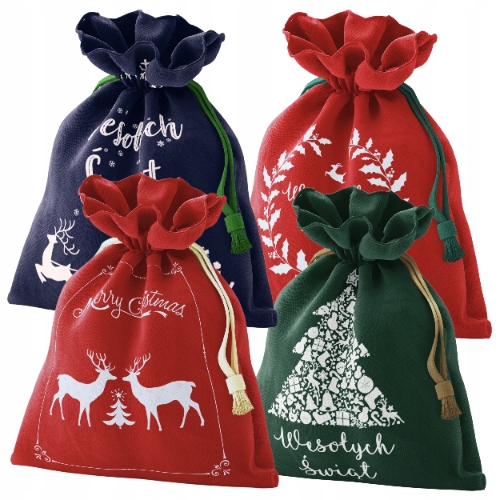 Torba worek torebka opakowanie na prezenty prezent świąteczna 30X45 Zestaw