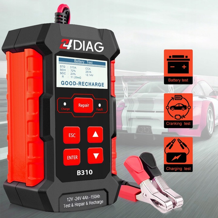 TESTER DO AKUMULATORÓW PROSTOWNIK B310 12V 24V 10A
