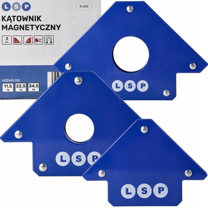 KĄTOWNIK SPAWALNICZY MAGNETYCZNY ZESTAW KĄTOWNIKÓW UCHWYTÓW DO SPAWANIA LSP