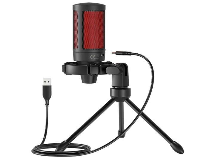 Mikrofon Pojemnościowy Gamingowy Studyjny USB statyw SAVIO SONAR PRO 01