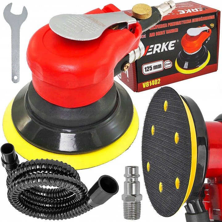 SZLIFIERKA OSCYLACYJNA PNEUMATYCZNA MIMOŚRODOWA DREWNA METALU 125mm 2,5mm