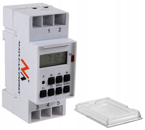 TIMER PROGRAMATOR CZASOWY NA SZYNĘ DIN TYGODNIOWY