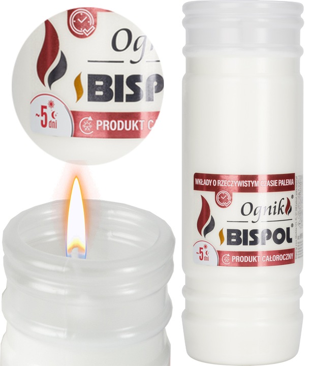 Wkłady do zniczy Bispol WP5N 120h 18szt