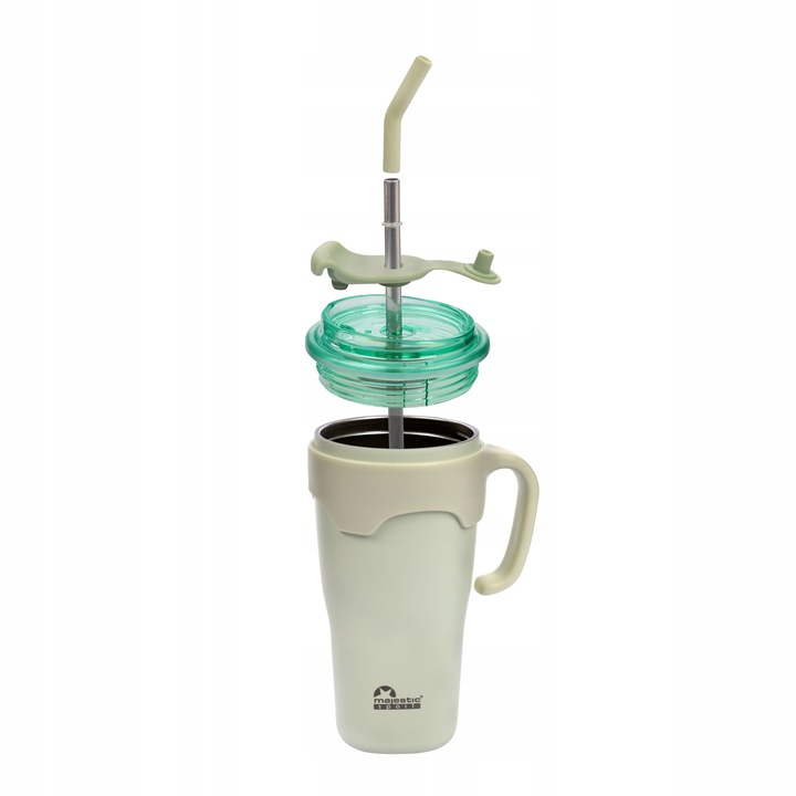 Kubek Termiczny Ze Słomką Majestic Sport Jelly 650 ml Zielony