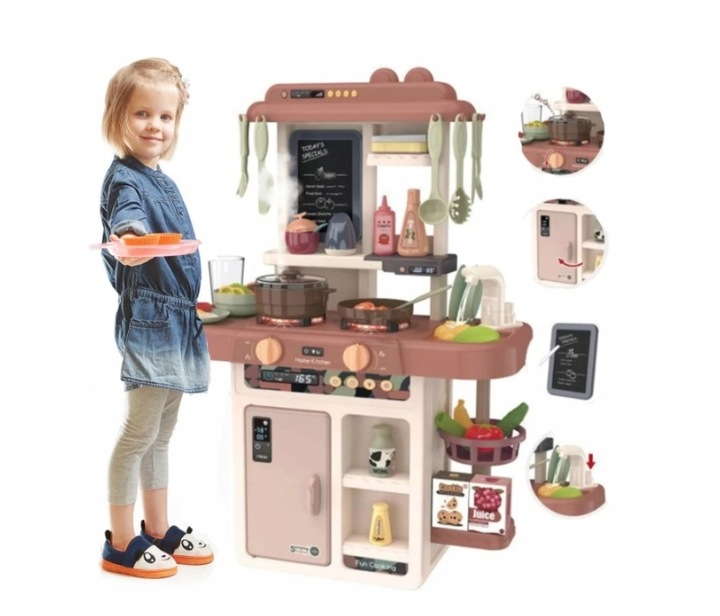KUCHNIA dla Dzieci interaktywna PARA Garnki KRAN PALNIKI - Zestaw 42 szt.