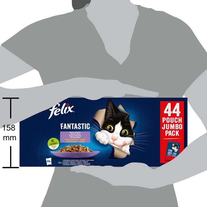 Felix Mokra karma dla kota saszetki wołowina kurczak tuńczyk łosoś 44x85 g