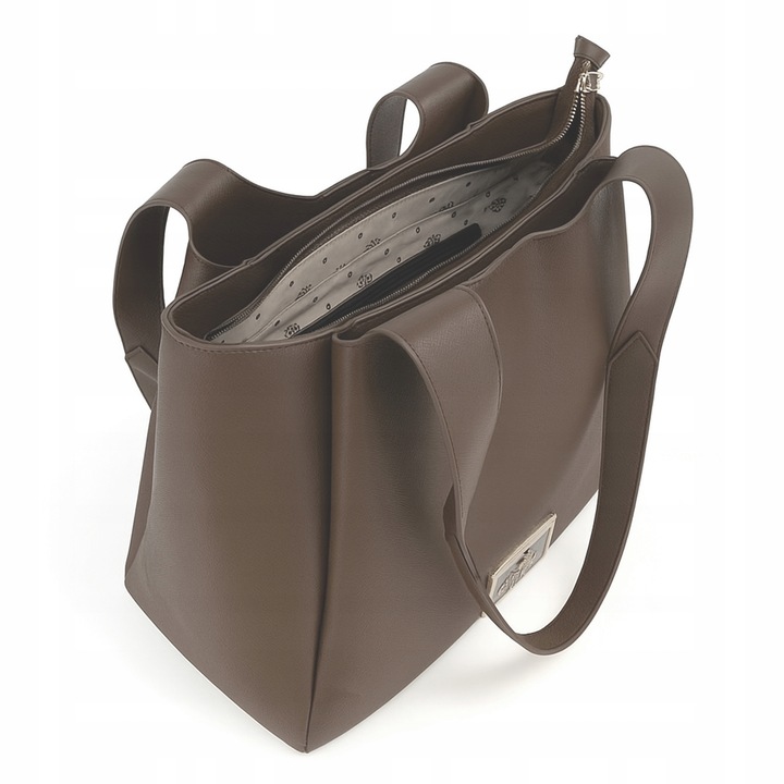 MONNARI Klasyczna Torebka Damska Na Ramię Czekoladowa Duża Shopper Brązowa