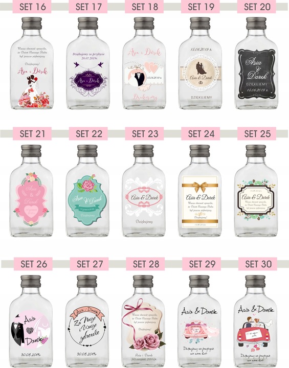 Butelka upominek na wieczór kawalerski BUTELKI Setki z nadrukiem UV napisem