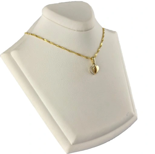 Złoty Łańcuszek 333 Naszyjnik Wisiorek Serce Grawer UPOMINEK GRATIS