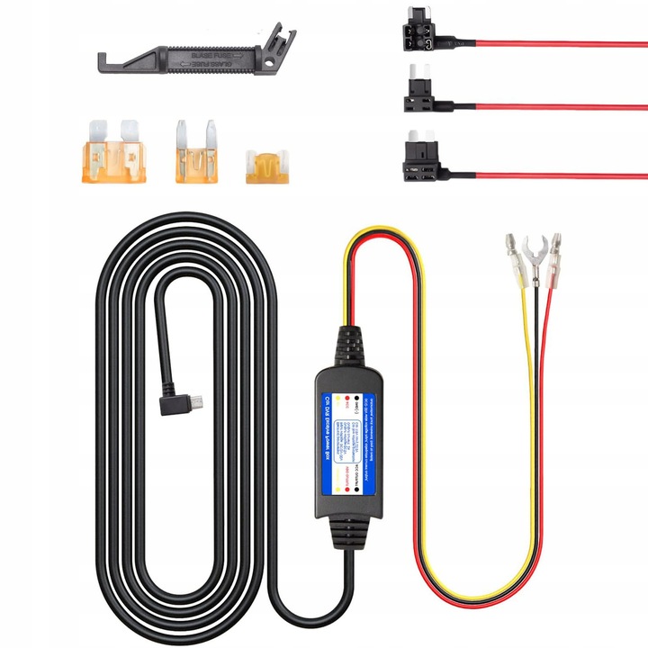 Zestaw Przewodów Do Kamery Samochodowej Micro USB TYP KABEL ACC, BATT ,GND