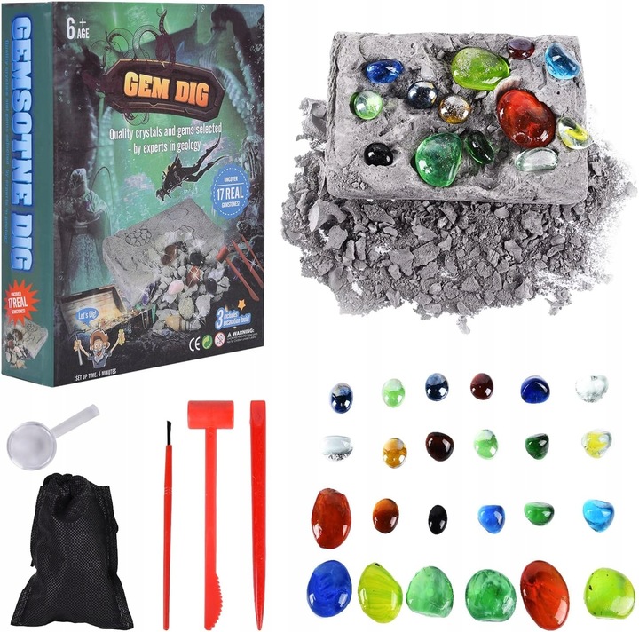 WYKOPALISKA KOPALNIA KRYSZTAŁÓW DIAMENTÓW ZABAWKA ARCHEOLOG ARCHEOLOGICZNE