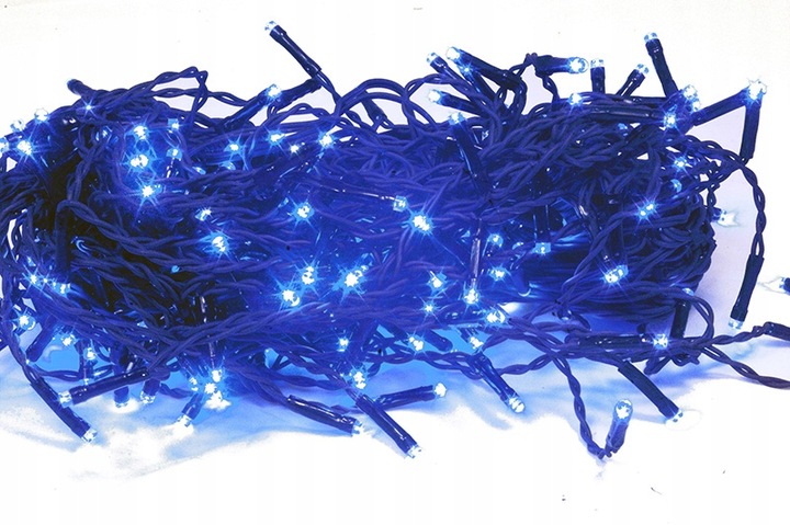 Lampki Choinkowe 300 LED 30m Zewnętrzne NIEBIESKIE + FLASH Timer