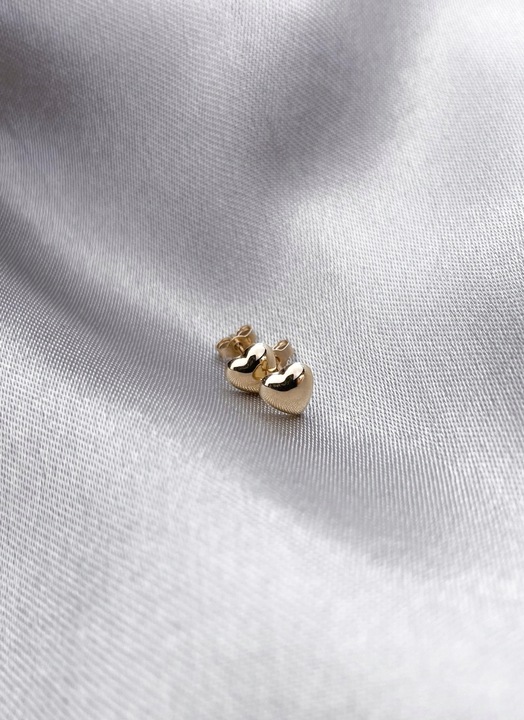 ZŁOTE KLASYCZNE KOLCZYKI WYPUKŁE SERDUSZKA SERCA 8KT 333