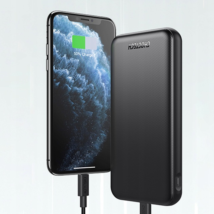 CHOETECH POWERBANK 10000mAh 18W SZYBKI DUŻY POJEMNY POWER BANK USB-C +KABEL