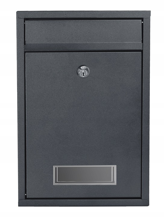 SKRZYNKA POCZTOWA NA LISTY POCZTĘ Z NUMEREM DOMU NAZWĄ ULICY NAPIS ANTRACYT