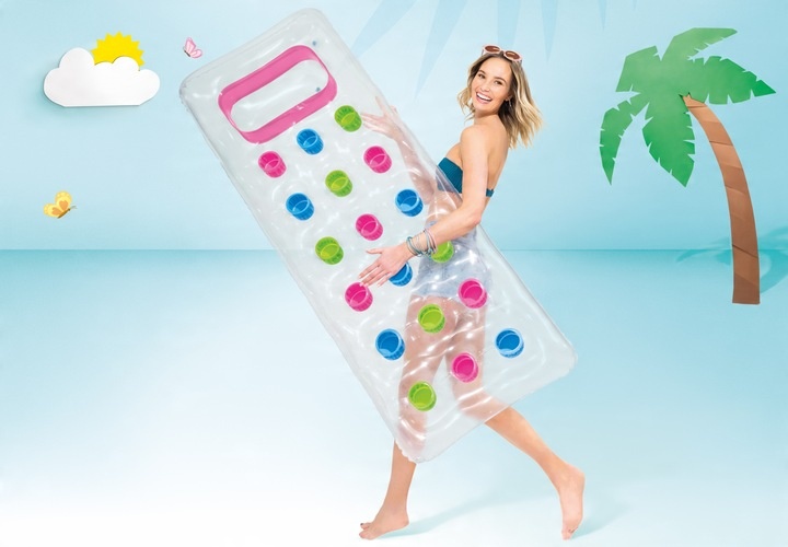 INTEX MATERAC DMUCHANY MŁODZIEŻOWY NA BASEN PLAŻOWY DO WODY 188CM RÓŻOWY