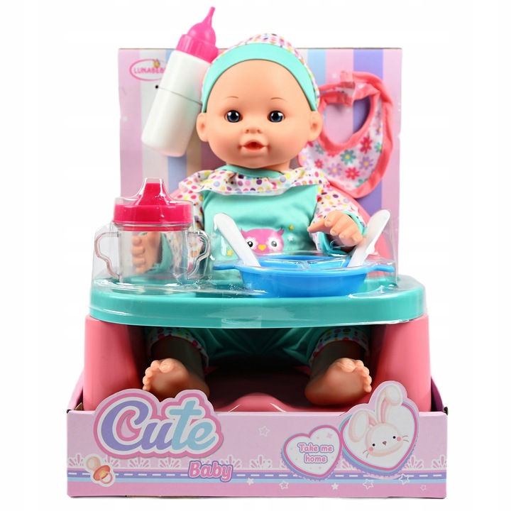 BOBAS JAK ŻYWY LALKA NIEMOWLAK NOWORODEK KRZESEŁKO DO KARMIENIA AKCESORIA