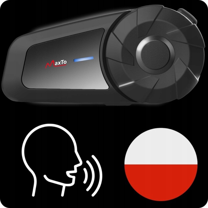 INTERKOM MOTOCYKLOWY BLUETOOTH MAXTO MX1 | BLUETOOTH|POLSKI LEKTOR
