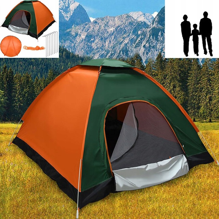 Automatyczny Namiot Rozkładany dla 3-4 Osób 2X2M