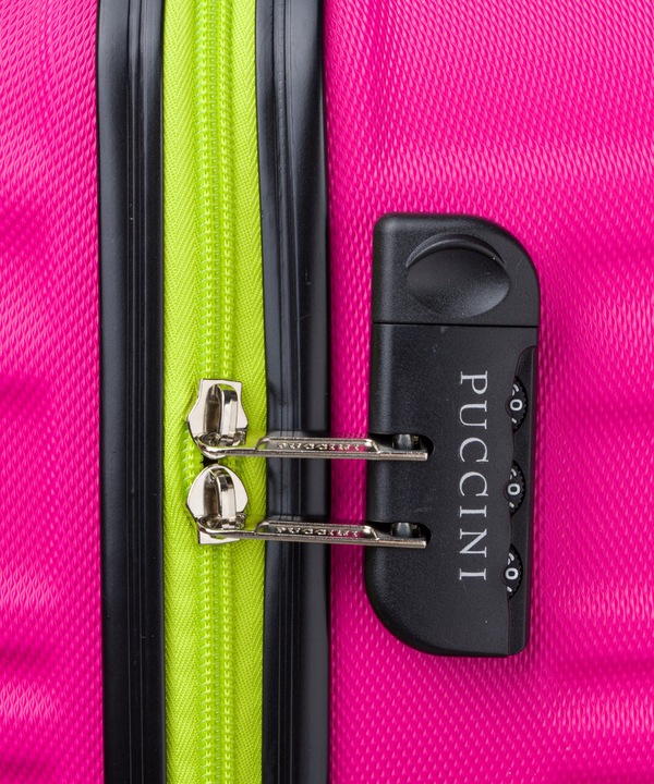 PUCCINI Zestaw WALIZEK Podróżnych Duża Średnia Kabinowa 3w1 ABS ABS018 3A