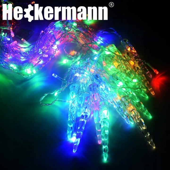 LAMPKI ZEWNĘTRZNE I WEWNĘTRZNE ŚWIĄTECZNE SOPLE 216 LED Z EFEKTEM ŚWIATEŁKA