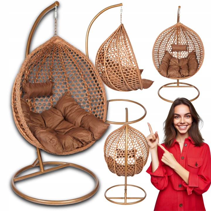 FOTEL KOKON KOSZ WISZĄCY JEDNOOSOBOWY DO POKOJU OGRODU OGRODOWY NA BALKON