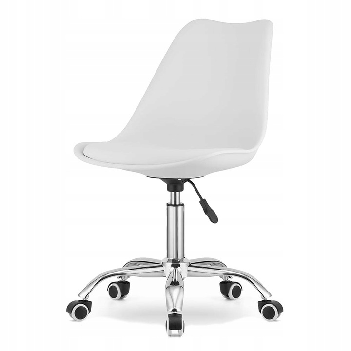 KRZESŁO FOTEL OBROTOWY BIAŁY BIUROWY REGULOWANY DLA DZIECKA DO BIURKA NAUKI
