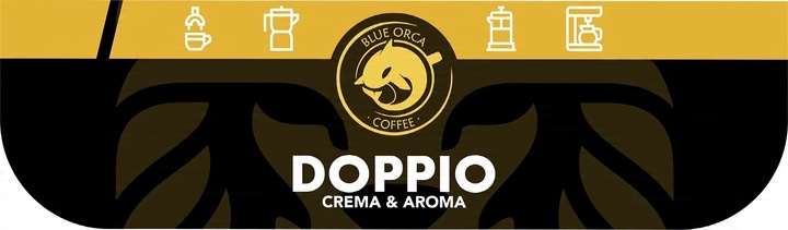 Kawa ziarnista 1kg x2 DOPPIO CREMA &AROMA- ŚWIEŻO PALONA -Blue Orca Coffee