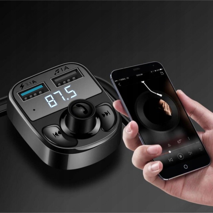 TRANSMITER BLUETOOTH FM MP3 ŁADOWARKA ODTWARZACZ TRANSMITER BT AUDIO