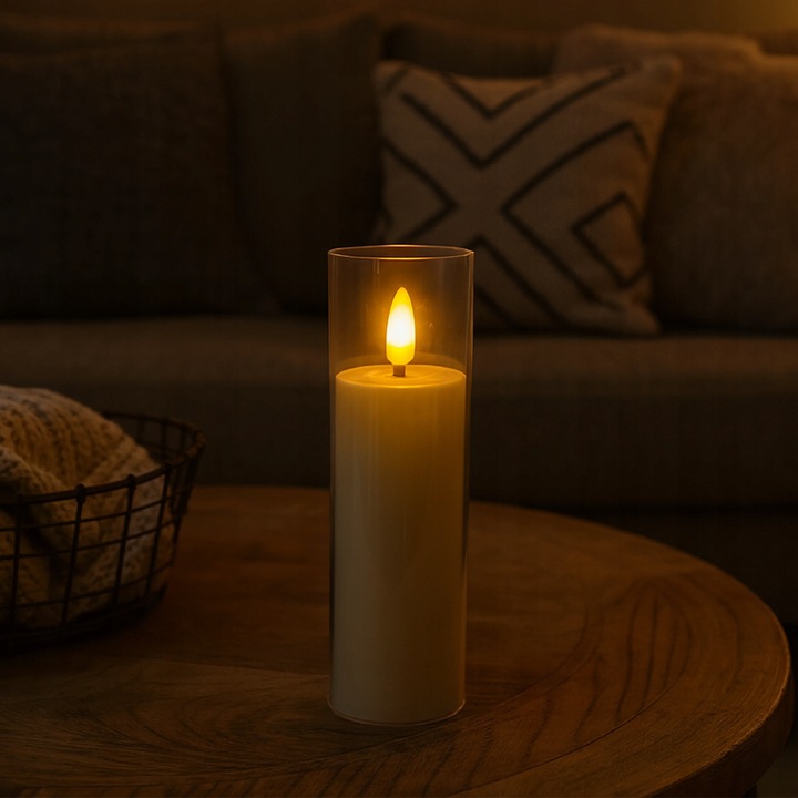 Świeca LED Filarowa - 12x Bezpłomieniowe Świece Dekoracyjne 17,5 cm