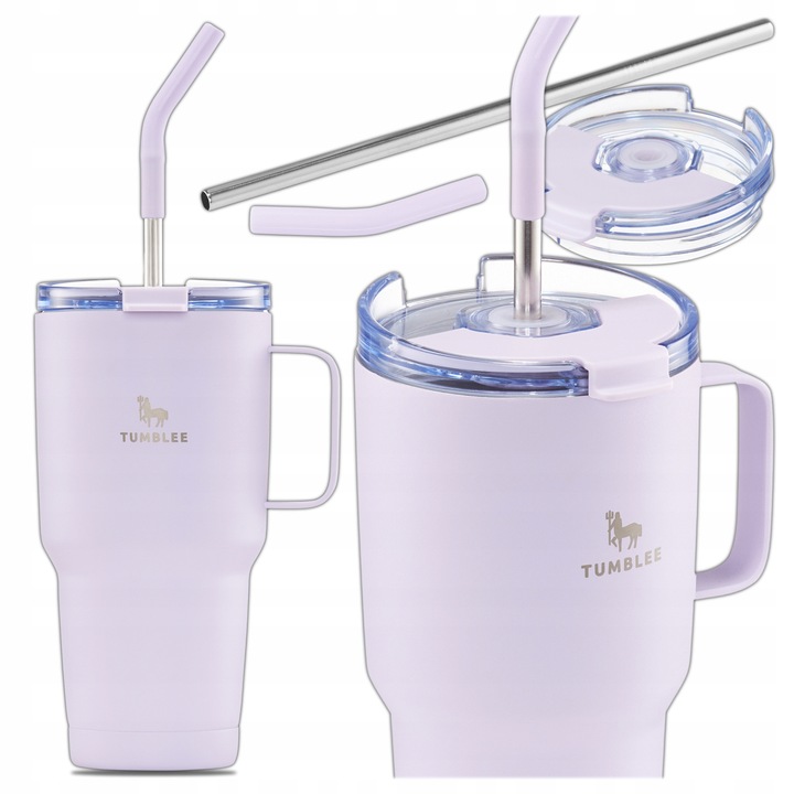 Kubek Termiczny do Auta Ze Słomką Ustnikiem Nieprzeciekający 900ml Termos