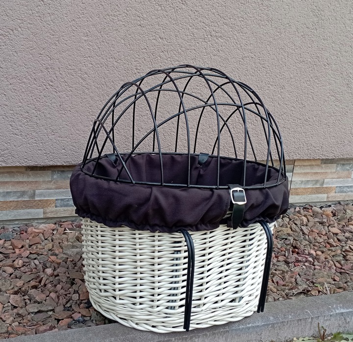 Koszyk wiklinowy na Rower z wkładem i poduszką Transporter dla PSA do 10kg