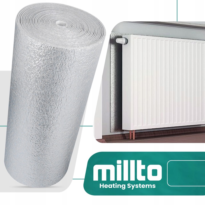 Ekran Zagrzejnikowy Mata Aluminiowa 15m Pianka Termoizolacyjna Izolacyjn GO