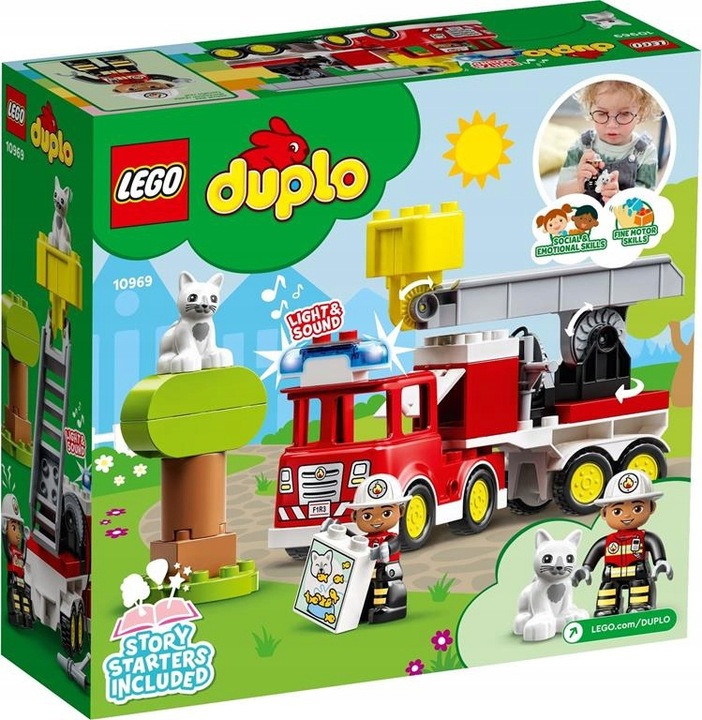KLOCKI LEGO DUPLO 10969 WÓZ STRAŻACKI STRAŻ POŻARNA ZESTAW DLA DZIECI +TORB