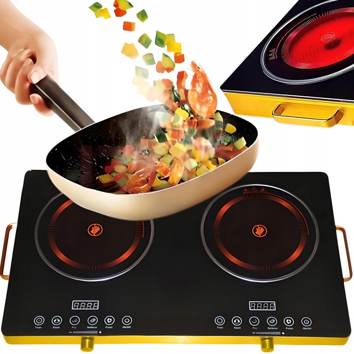 KUCHENKA PŁYTA GRZEWCZA PODWÓJNA DWUPALNIKOWA PRZENOŚNA 4000W ELEKTRYCZNA