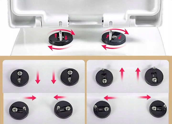 Deska sedesowa wolnoopadająca WC twardy duroplast uniwersalna wypinana kołk