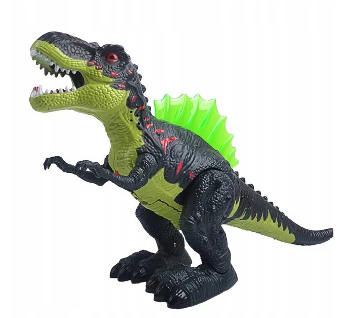 DUŻY DINOZAUR T-REX CHODZI RYCZY ŚWIECI ZIEJE DYM