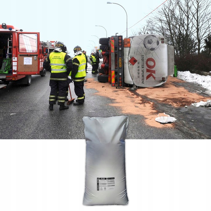 SORBENT do OLEJU 20kg 40L sypki ATEST PZH benzyna SMARY farby K 0,5-1,0 mm