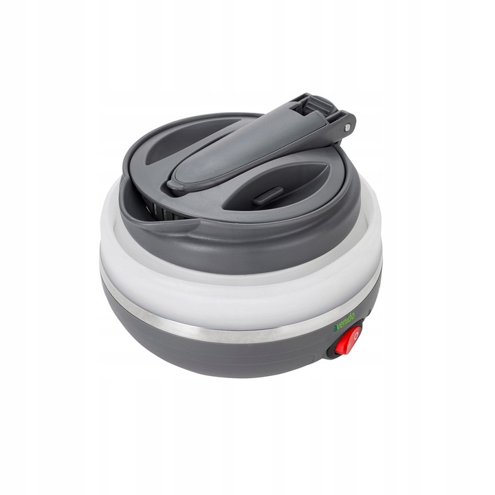 Czajnik Turystyczny Składany Silikonowy Szary AGD Drobne Do Kuchni 0,6L