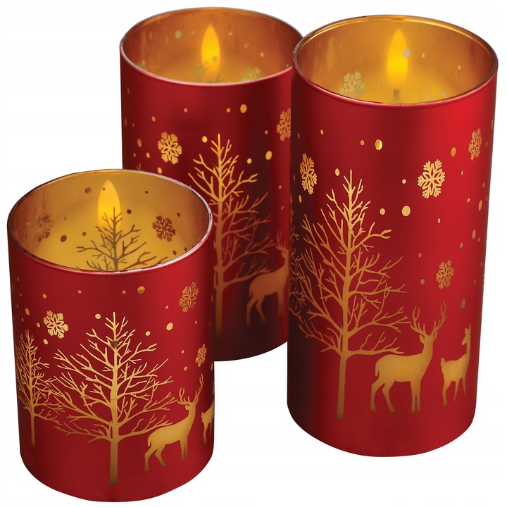 3 ŚWIECE ŚWIECZKI OZDOBNE LED DEKORACYJNE ŚWIĄTECZNE ŚWIĘTA + PILOT