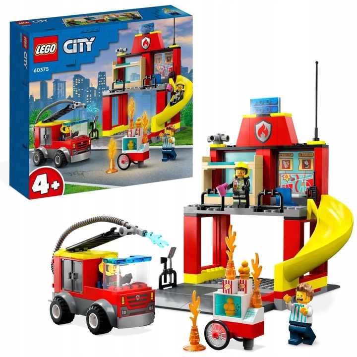 LEGO City Policja Posterunek Radiowóz Motor + Remiza Strażacka Łatwe Klocki