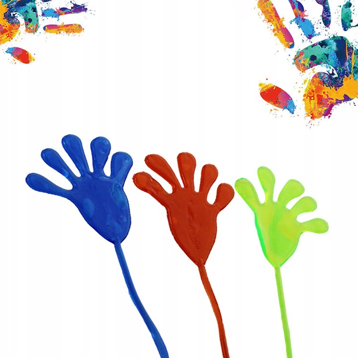 20x PACŁAPKA ŻELOWA ŁAPKA RĄCZKA MEGA LEPKA KLEJĄCA STICKY TOY PRANK ŻART