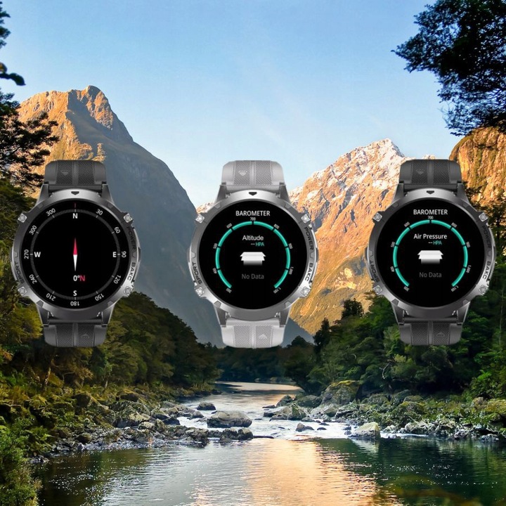 SMARTWATCH męski Rubicon ALWAYS DISPLAY KOMPAS BAROMETR AI