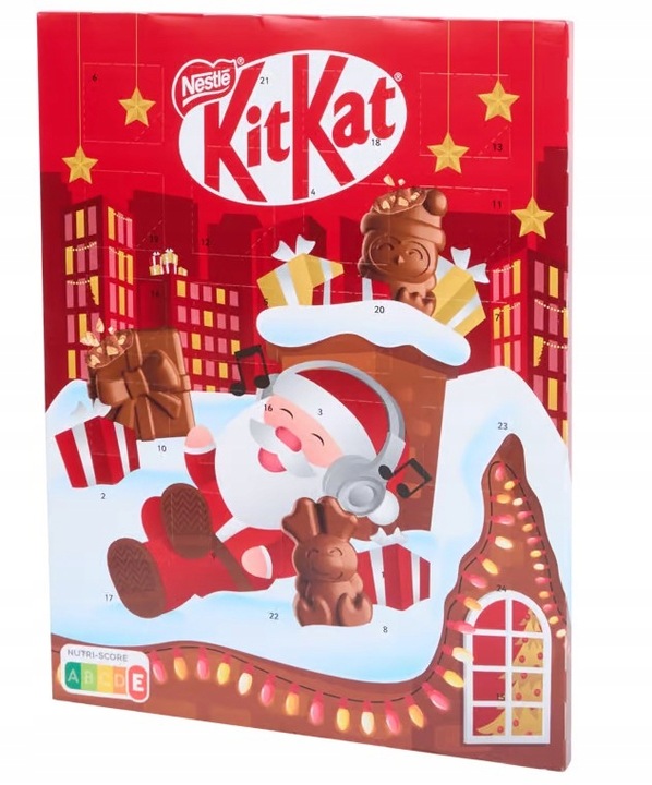 Kalendarz Adwentowy Dla Dzieci Chłopca Dziewczynki z Czekoladkami KitKat