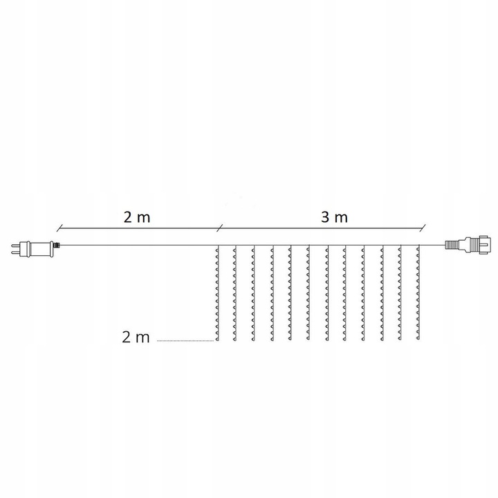 KURTYNA ŚWIETLNA 200 LED 3x2m SOPLE LAMPKI GIRLANDA BIAŁE PILOT NA OKNO